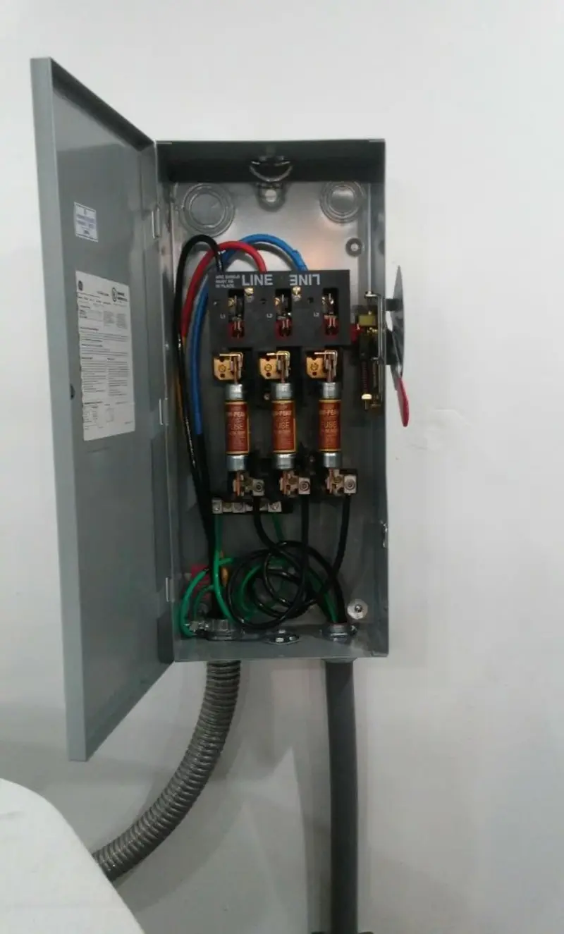 Three-phase disconnect switch installed for Smoke Detector Installation in Kalamazoo